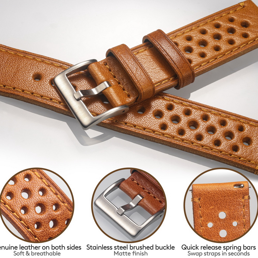 Hemsut pulseira de relógio de  - Leather Strap Quick Release avaliação e preço